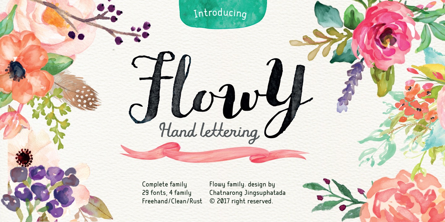 Ejemplo de fuente Flowy Sans Bold Free hand Italic